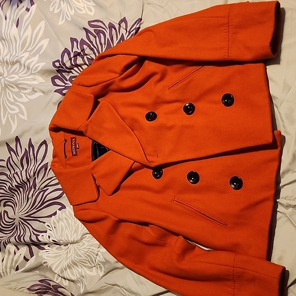Orange Pea Coat